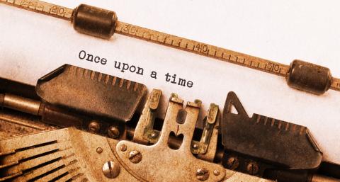 Typewriter typing 'Once upon a time'