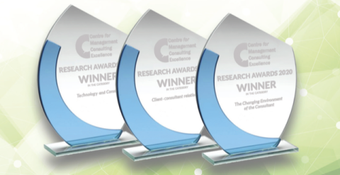 CMCE research award trophies